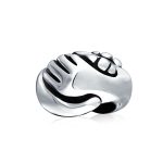 Support Friends Hand Sign Symbol Charm Bead Silver for European Bracelet