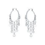 Fashion Statement Boho Sequin Coin Dangle Hoop Huggies Earrings Stainless Steel - Image 2