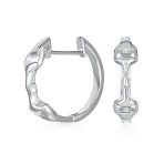 Western Equestrian Horse Bit Hoop Earrings .925 Sterling Silver
