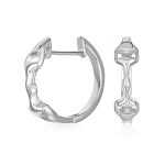 Western Equestrian Horse Bit Hoop Earrings .925 Sterling Silver