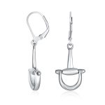 Equestrian Equine Horse Gift Dangle Snaffle Horse-bit Earrings Gold Plated .925 Sterling Silver