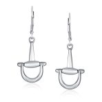 Equestrian Equine Horse Gift Dangle Snaffle Horse-bit Earrings Gold Plated .925 Sterling Silver - Image 3