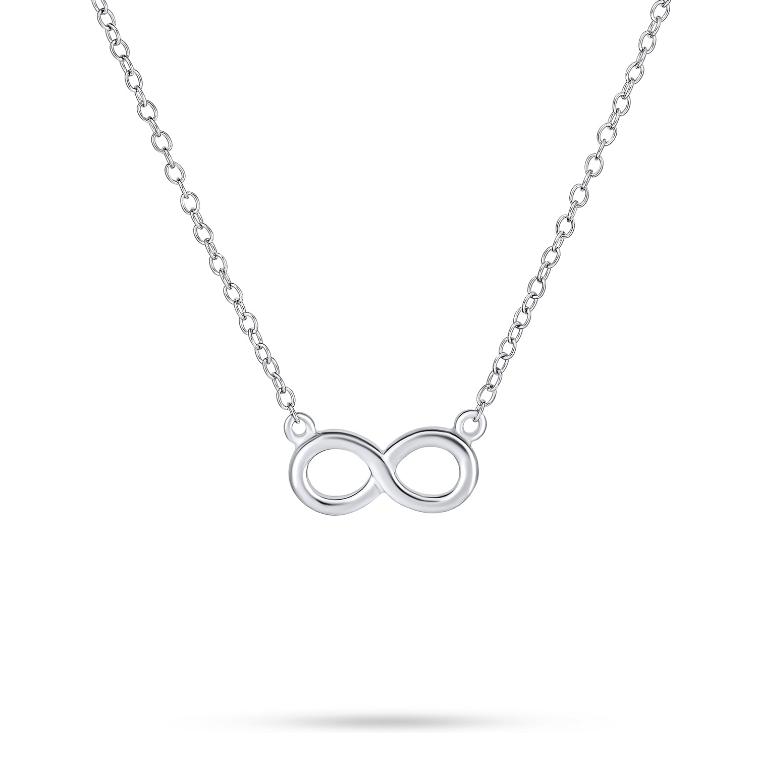 silver-infinity-necklace-pendant-pfs-15-0818s-az_1 Delicate Minimalist Love Knot Infinity Pendant Necklace Gold Plated Silver - Image 1