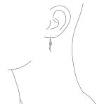 Lucky Italian Horn Cornicello Style  Sterling Silver Dangle Earrings Polished - Image 2