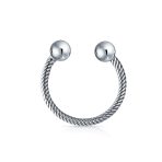 Classic Twisted Cable Key Chain with Ball Screw Tip and Horseshoe Key Ring