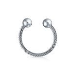 Classic Twisted Cable Key Chain with Ball Screw Tip and Horseshoe Key Ring