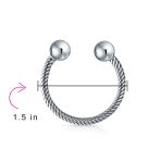 Classic Twisted Cable Key Chain with Ball Screw Tip and Horseshoe Key Ring - Image 3