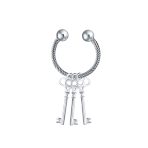 Classic Twisted Cable Key Chain with Ball Screw Tip and Horseshoe Key Ring - Image 2