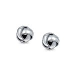 Set of 2 Love Knot Braided Edge & Twisted Rope Stud Earrings Gold Plated Silver - Image 4