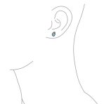 Larimar Gemstone Bezel Leaf Rope Edged Stud Earrings Sterling Silver - Image 3