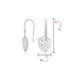 Delicate Filigree Leaf Dangle Earrings Sterling Silver Nature-Inspired Jewelry - Image 4