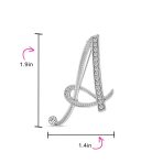 Large Statement ABC Pave Crystal Monogram Brooch Pin Silver or Gold Plated - Image 31