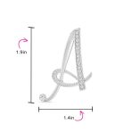 Large Statement ABC Pave Crystal Monogram Brooch Pin Silver or Gold Plated - Image 43