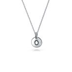 Tiny Minimalist Initial Pendant Necklace Sterling Silver A-Z Alphabet Disc - Image 15