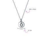 Tiny Minimalist Initial Pendant Necklace Sterling Silver A-Z Alphabet Disc - Image 93