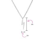 Minimalist Lightning Bolt Pendant Necklace and Stud Earrings Set Sterling Silver - Image 5