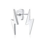 Tiny Zig Zag Electrify Flash Lightning Bolt Stud Earrings .925 Sterling Silver
