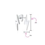 Tiny Zig Zag Electrify Flash Lightning Bolt Stud Earrings .925 Sterling Silver - Image 5