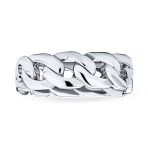 Unisex Solid Curb Link Chain Band Rings Bands .925 Sterling Silver 6MM - Image 2
