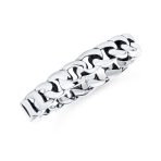 Solid Braided Curb Chain Link Ring Band .925 Sterling Silver 3MM