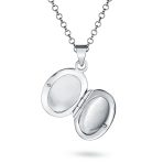 Danity Vintage Style .925 Silver Oval Shape Photo Lockets Pendant Necklace - Image 2