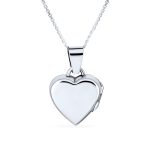 Small Vintage CZ Floral Heart Photo Locket Necklace Pendant Sterling Silver - Image 3