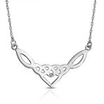Romantic Celtic Love Knot Heart Collar Necklace Irish Triquetra Trinity .925 Sterling Silver - Image 2