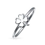 Delicate Tiny Celtic Shamrock Clover Ring for Good Luck .925 Sterling Silver