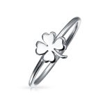Delicate Tiny Celtic Shamrock Clover Ring for Good Luck .925 Sterling Silver - Image 4