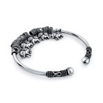 Bali Style Elephant Bangle Bracelet 5 Charms Antiqued Silver - Image 2