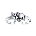 Set of 2 Elephant & Spiral Celtic Swirl Midi Toe Ring Oxidized Sterling Silver - Image 3