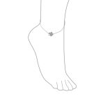 Cubic Zirconia CZ Four Leaf Clover Anklet Ankle Bracelet Gold Plated - Image 5