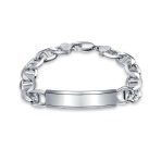 25O Gauge Solid Men's Mariner Anchor Link ID Bracelet - Image 3
