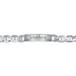 25O Gauge Solid Men's Mariner Anchor Link ID Bracelet - Image 5