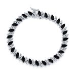 Alternating Marquise Shape Cubic Zirconia CZ 25 CTW Statement Tennis Bracelet - Image 4