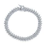 Alternating Marquise Shape Cubic Zirconia CZ 25 CTW Statement Tennis Bracelet