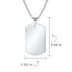 X-Large Military Dog Tag Pendant Necklace Stainless Steel 24 Inch Ball Chain - Image 10