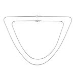 Set of 2 Strong Silver Tone Stainless Steel Snake Chain Necklace 24 & 30 Inch