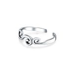 Set of 2 Elephant & Spiral Celtic Swirl Midi Toe Ring Oxidized Sterling Silver - Image 2