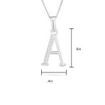 Delicate Pave CZ Block Letter Alphabet Pendant Necklace Sterling Silver - Image 53
