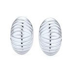 Carved Shrimp Dome Clip-On Earrings for Non-Pierced Ears in Sterling Silver - Image 2