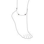 Elegant Multi-Color CZ Anklet Ankle Bracelet Sterling Silver Chain 9 Inch - Image 3