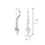 Music Student Treble Clef Musical Note Drop Earrings Gold Plated Sterling Silver - Image 7