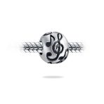 Melody G Clef Music Note Charm Bead in Oxidized Sterling Silver for Bracelets - Image 2