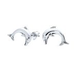 Tiny Hawaiian Fish Nautical Dolphins Stud Earrings .925 Sterling Silver