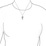 Religious Egyptian Hieroglyphs Key To Life Ankh Cross Pendant Necklace .925 Sterling Silver - Image 3