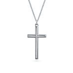 Religious Jesus Crucifix Pendant Necklace 2 Inch Silver - Image 2
