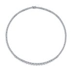 Classic Graduated CZ Cubic Zirconia Statement Tennis Necklace Silver Plated - Image 2