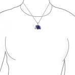Tribal Longevity Blue Lapis Lazuli Elephant Pendant Necklace - Image 2