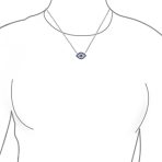 Spiritual Protection Amulet Evil Eye Pendant Station Necklace .925 Sterling Silver - Image 4
